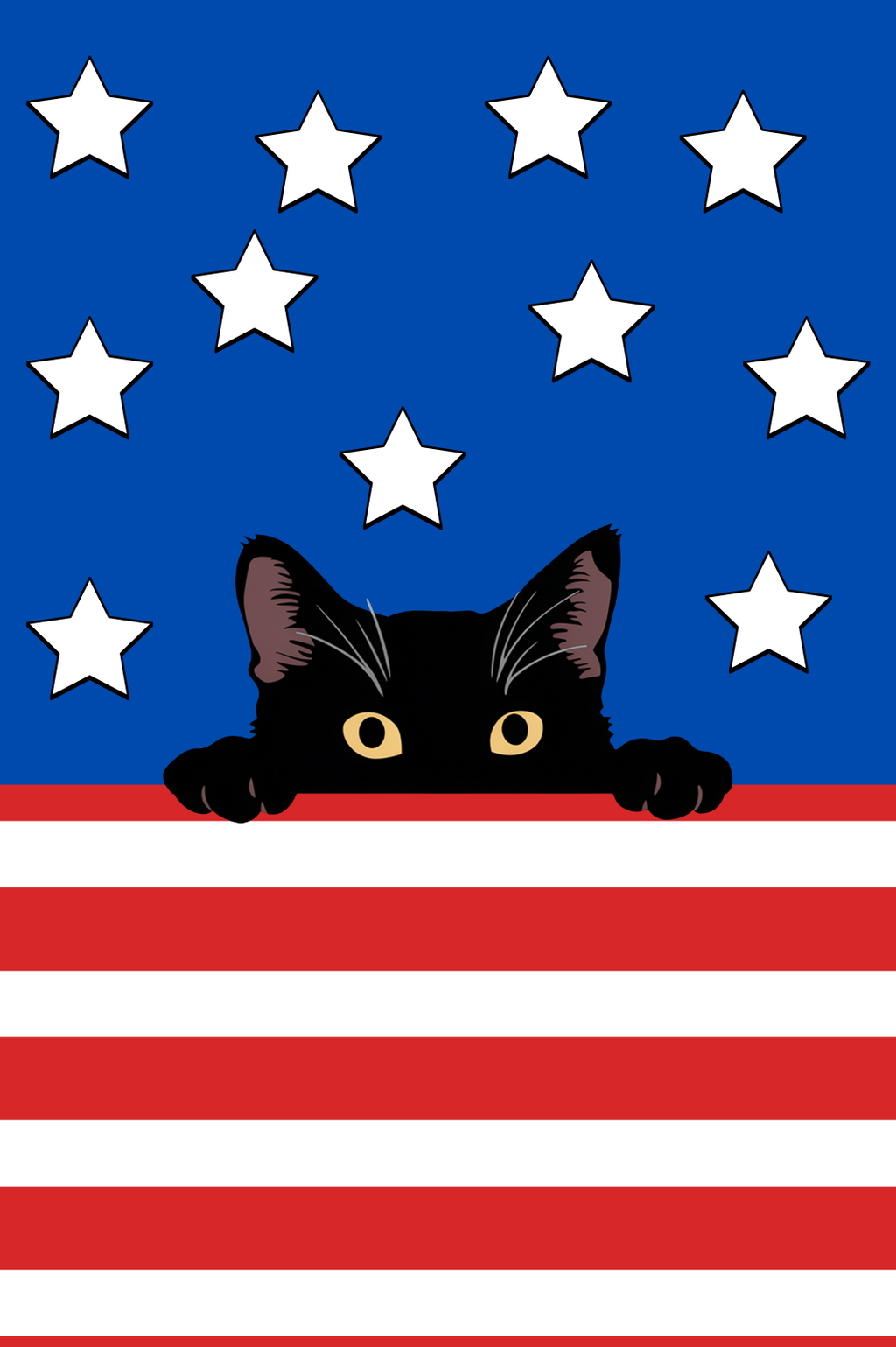 Peeking Kitty Stars and Stripes