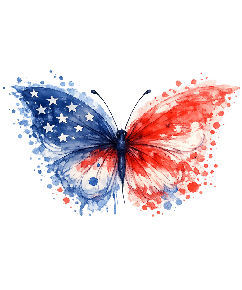 Flag Watercolor Butterfly