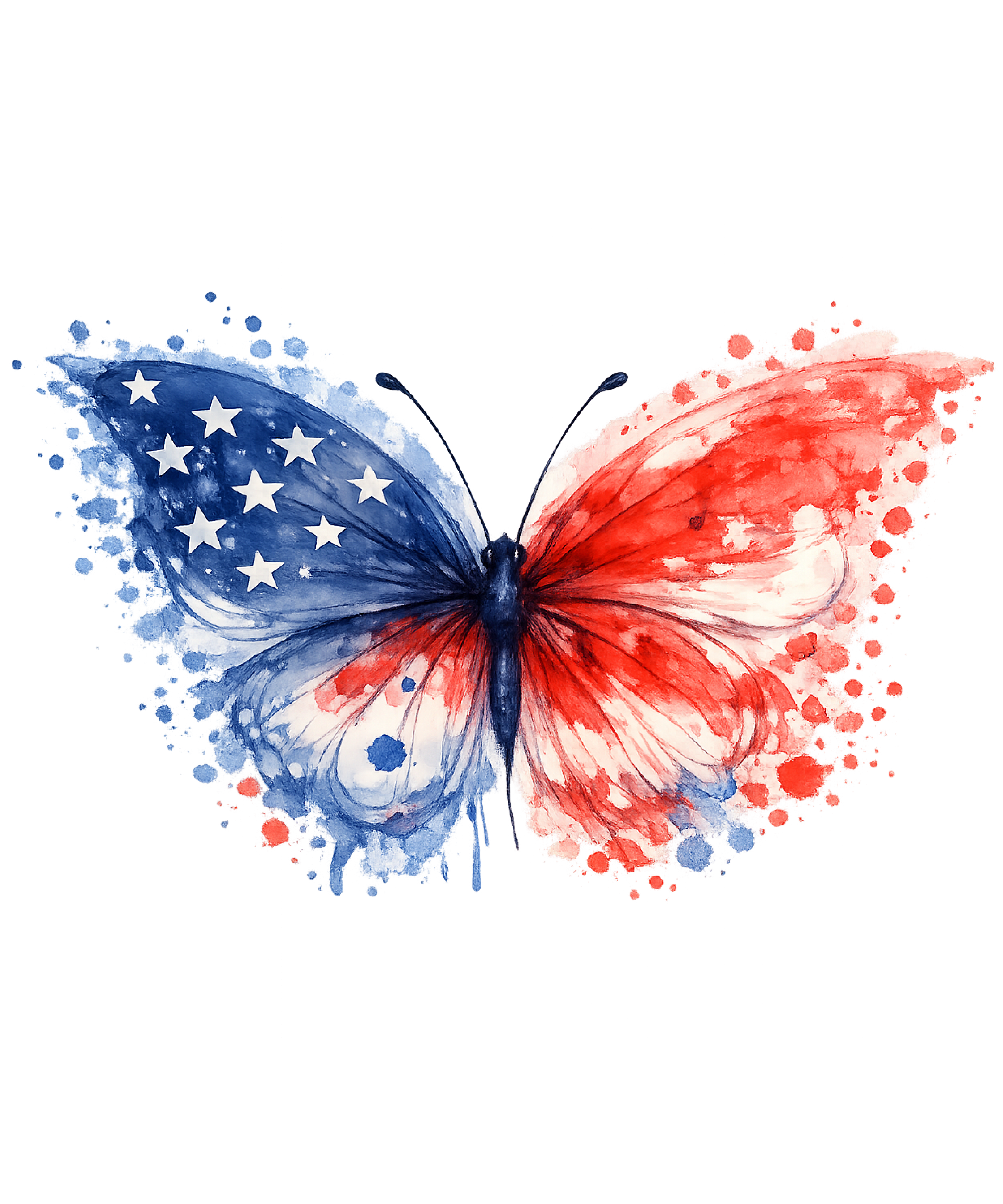 Flag Watercolor Butterfly