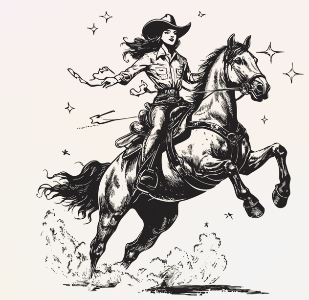 B&W Cowgirl